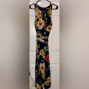 Chetta B Navy Floral Maxi Dress